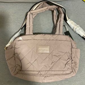 BNWT Bark Pink Marc Jacobs Quilted Nylon Small Weekender Travel Bag BLACK